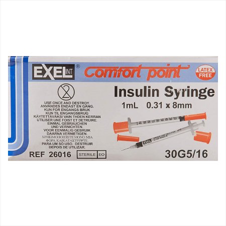 Comfort Point - Insulin Syringe with Needle 1 mL 30 Gauge 5/16 Inch Regular Wall NonSafety - 26016