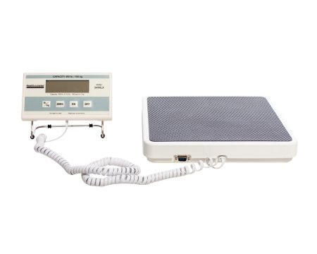Health O Meter Floor Scale w Remote Display Digital LCD Display 400 lbs. White AC Adapter / Battery Operated - 349KLX