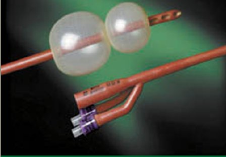 Bard Bard Lubricath Foley Catheter Coleman Model Medium Open Whistle Tip 40 cc Prostatic / 20 cc Bladder Balloon 22 Fr. Red Rubber - 6016L22