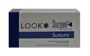 Surgical Specialties LOOK Suture with Needle Nonabsorbable Coated Black Suture Braided Silk Size 4-0 18 Inch Suture 1-Needle 12 mm Length 3/8 Circle Reverse Cutting Needle - 787B