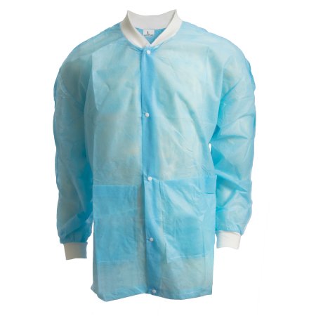 McKesson Medical Surgical PRETECT Lab Jacket Blue Large Long Sleeves Hip Length - 33-160
