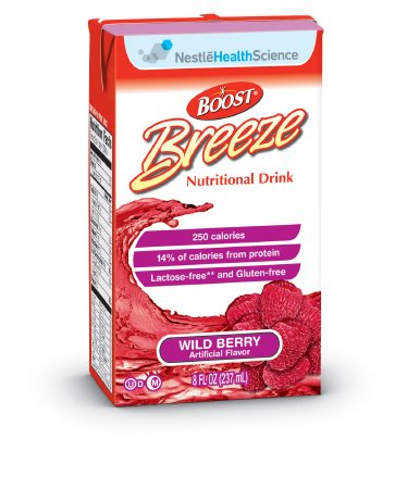 Nestle Healthcare Nutrition Boost Breeze Oral Supplement Wild Berry Flavor 8 oz. Carton Ready to Use - 18660000