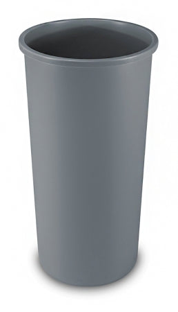 Saalfeld Redistribution Untouchable Trash Can 22 gal. Round Gray LLDPE Open Top - FG354600GRAY