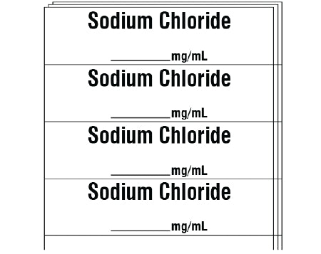 Shamrock - Drug Label Anesthesia Label Sodium Chloride_mg/mL White 1/2 X 1 Inch - SA-3240