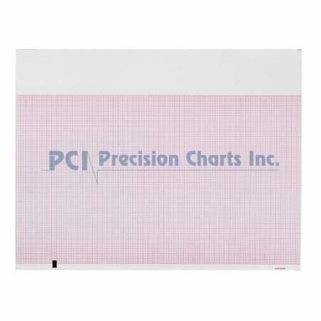 Precision Charts - Diagnostic Recording Paper Thermal Paper 8-1/2 X 11 Inch Z-Fold Red Grid - 9100-026-01