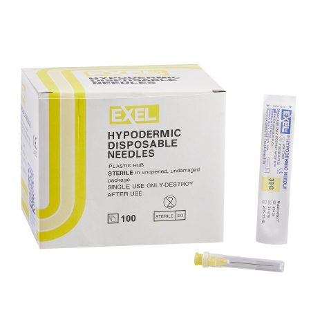 ExelInt - Hypodermic Needle EXELInt NonSafety 30 Gauge 1 Inch Length Regular Wall - 26439