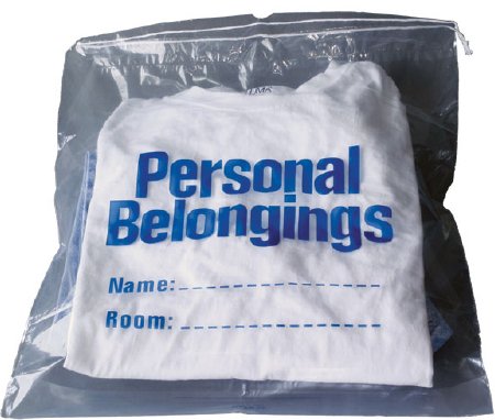 New World Imports Patient Belongings Bag 17 X 20 Inch Drawstring Closure Clear - DSPB1