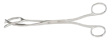 Miltex Vantage Sterilizer Forceps 8 Inch Floor Grade Stainless Steel NonSterile NonLocking Finger Ring Handle Curved 3 Prong - V93-10