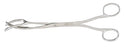 Vantage - Sterilizer Forceps 8 Inch Length Floor Grade Stainless Steel NonSterile NonLocking Finger Ring Handle Curved 3 Prong - V93-10
