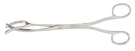 Vantage - Sterilizer Forceps 8 Inch Length Floor Grade Stainless Steel NonSterile NonLocking Finger Ring Handle Curved 3 Prong - V93-10