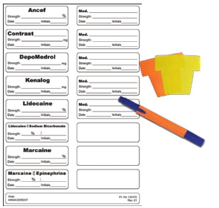 Precision Dynamics Barkley Pre-Printed Label Anesthesia Label Drug Names White 9/16 X 1-7/8 Inch - 3370