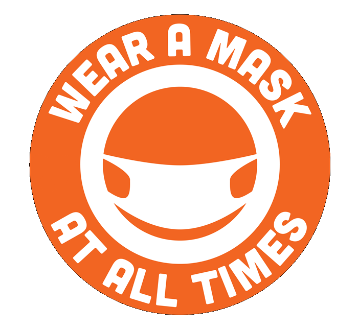 BeSafe Messaging Facilities Floor Decals - Orange & White, 12" x 12", Pack of 6