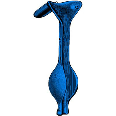 Sklar Electrosurgical Vaginal Speculum  Blue Auvard Nonsterile Or Grade Coated Stainless Steel Medium Single-Ended Angled 90° Reusable Without Light Source Capability - 91-5130