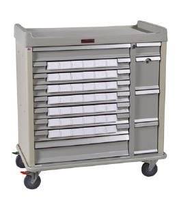 Harloff 6300 Classic Line Emergency Cart Steel / Aluminum 45.75 X 43 X 23.5 Inch 17 Drawer Beige - SL42BIN3
