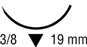 Caprosyn - Suture with Needle Absorbable Uncoated Violet Suture Monofilament Polyester Size 4 - 0 18 Inch Suture 1-Needle 19 mm Length 3/8 Circle Reverse Cutting Needle - SC-5627G