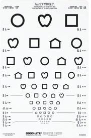 Good-Lite LEA SYMBOLS Distance Vision Eye Chart Lea Symbols 10 and 20 Foot Fractions Only - 250412