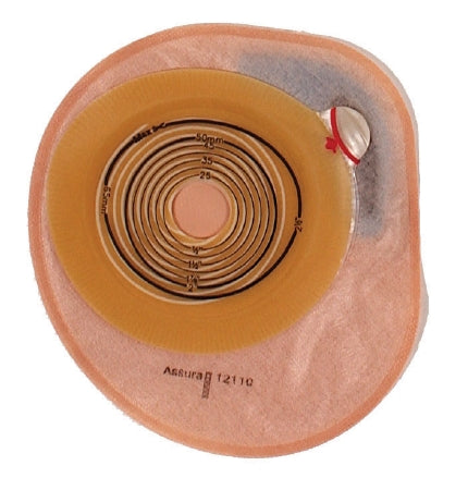 Assura - Ostomy Pouch One-Piece System 7 Inch Length, Midi 2 Inch Stoma Closed End Flat, Pre-Cut - 12149