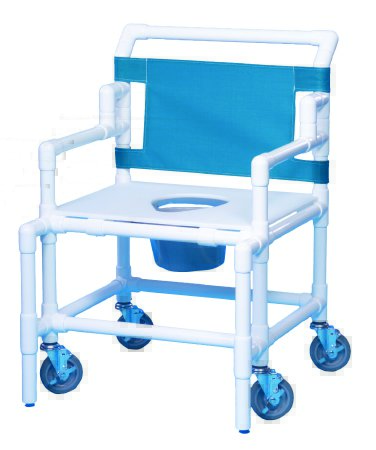 IPU IPU Bariatric Commode / Shower Chair Fixed Arm PVC Frame 22 Inch Height - SC550P