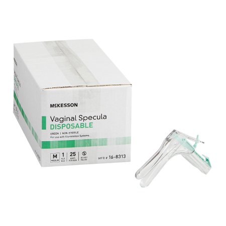 McKesson - Vaginal Speculum Graves NonSterile Office Grade Acrylic Medium Double Blade Duckbill Disposable Corded Light Source Compatible - 16-8313