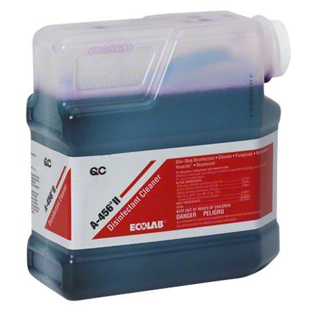 Ecolab A-456 II Surface Disinfectant Cleaner Quaternary Based Liquid Concentrate 1.3 Liter Cartridge Floral Scent - 6166931
