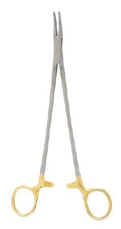 Integra Lifesciences - Needle Holder 8-1/4 Inch Length Curved Fine Serrated Jaw Finger Ring Handle - 8-83TC