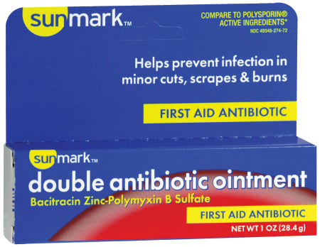McKesson sunmark First Aid Antibiotic 1 oz. Ointment Tube - 49348015472