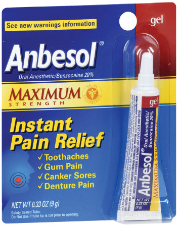 Pfizer Anbesol Oral Pain Relief Oral Gel 0.33 oz. Tube - 573022567