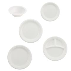 Lagasse Dart Partitioned Plate White Disposable Foam 9 Inch Diameter - DCC9CPWQR