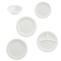 Dart - Partitioned Plate White Single Use Foam 9 Inch Diameter - DCC9CPWQR