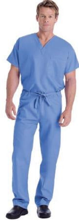 Landau Uniforms Scrub Shirt Small Galaxy Blue 2 Pockets Short Sleeves Unisex - 7502BGP