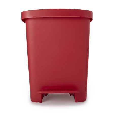 McKesson - Trash Can 32 Quart Rectangular Red Plastic Step On - 81-25270