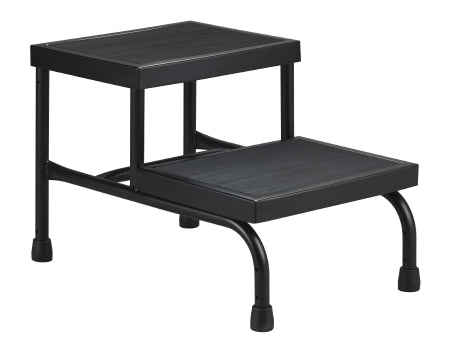 McKesson McKesson Step Stool Bariatric 2-Step Black Powder Coated Steel 9 Inch and 16 Inch - 81-31200