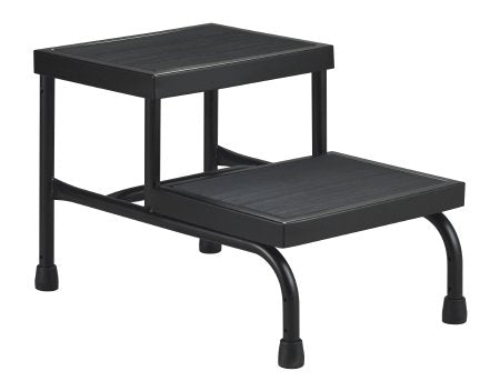 McKesson - Step Stool Bariatric 2 Steps Black Powder Coated Steel Frame 9 / 16 Inch Step Height - 81-31200