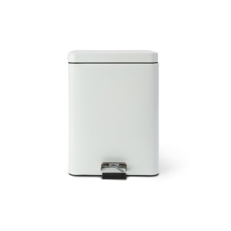 McKesson - Trash Can with Plastic Liner 20 Quart Square White Steel Step On - 81-35269