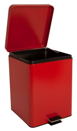McKesson McKesson Trash Can with Plastic Liner 20 Quart Square Red Steel Step On - 81-35270