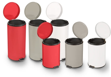 McKesson - Trash Can with Plastic Liner 32 Quart Round Silver Steel Step On - 81-45269