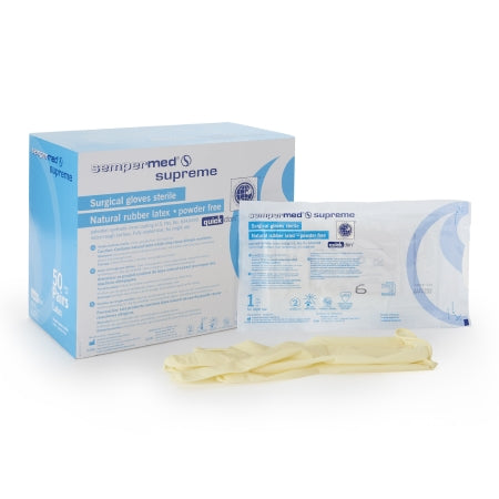 Sempermed Supreme - Surgical Glove Size 6 Sterile Pair Latex Standard Cuff Length Fully Textured Ivory Not Chemo Approved - SPFP600