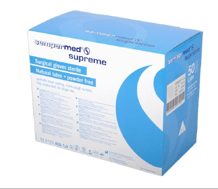 Sempermed Supreme - Surgical Glove Size 8.5 Sterile Pair Latex Standard Cuff Length Fully Textured Ivory Not Chemo Approved - SPFP850