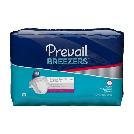 First Quality Prevail Breezers Adult Incontinent Brief Tab Closure Medium Disposable Heavy Absorbency - PVB-012/2