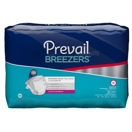 Prevail Breezers - Unisex Adult Incontinence Brief Medium Disposable Heavy Absorbency - PVB-012/2