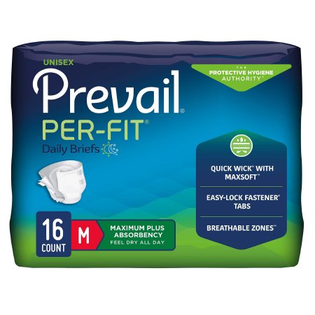 Prevail Per-Fit - Unisex Adult Incontinence Brief Medium Disposable Heavy Absorbency - PF-012/1