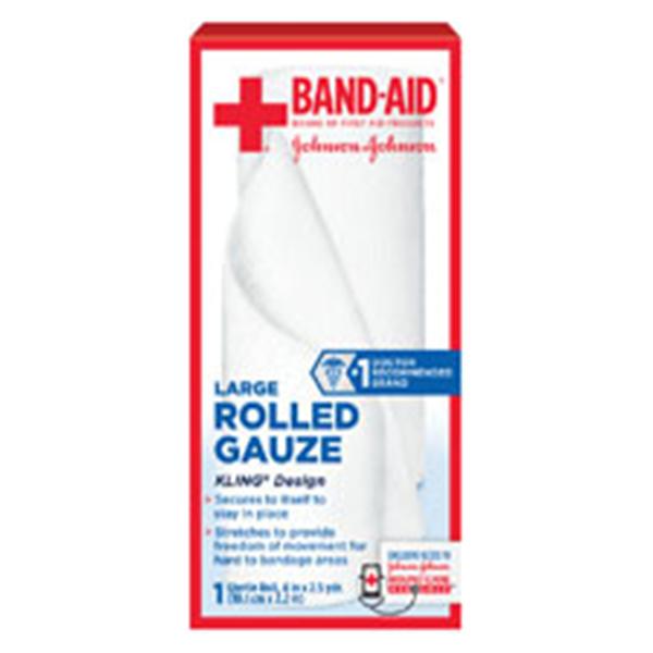 J&J Pad Gauze Band-Aid Cotton 4"X2-1/2Yd Roll Sterile 24/Case - 111613900