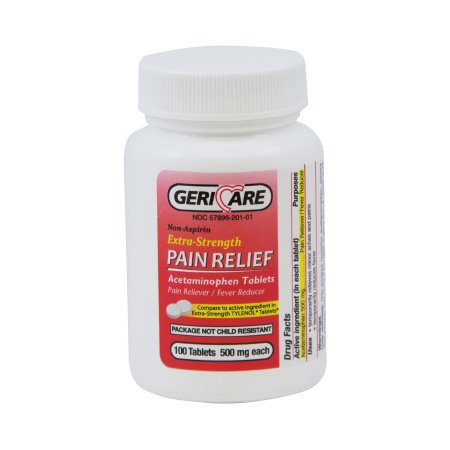 Geri-Care - Pain Relief 500 mg Strength Acetaminophen Tablet 100 per Bottle - 60-201-01