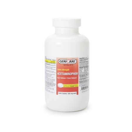 Geri-Care - Pain Relief 500 mg Strength Acetaminophen Tablet 1,000 per Bottle - 60-201-10