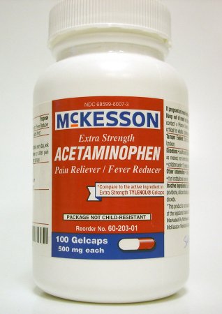 McKesson McKesson Topical Pain Relief 500 mg Strength Acetaminophen Gelcap 100 per Bottle - 251-01-GCP