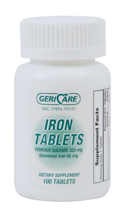Geri-Care Mineral Supplement Iron 325 mg Strength Tablet 100 per Bottle - 57896070301
