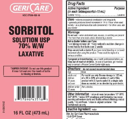 McKesson Geri-Care Laxative Liquid 16 oz. 70% Strength Sorbitol - Q758-16-GCP