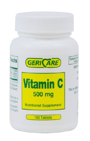 McKesson Geri-Care Vitamin C Supplement Ascorbic Acid 500 mg Strength Tablet 100 per Bottle - 60-841-01