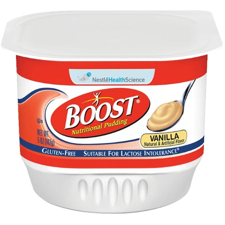 Nestle Healthcare Nutrition Boost Nutritional Pudding Oral Supplement Very Vanilla Flavor 5 oz. Cup Ready to Use - 9450300