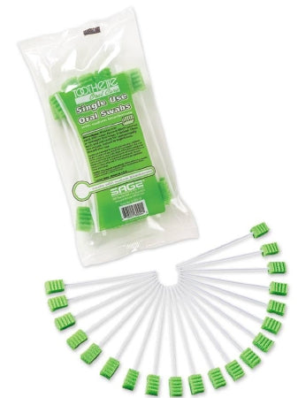 Sage Products Toothette Plus Oral Swabstick Foam Tip Sodium Bicarbonate - 6076
